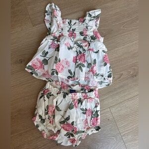 Old Navy Pink Floral Kids Shorts Set